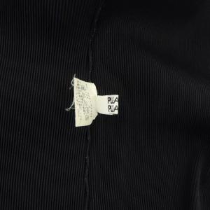 PLEATS PLEASE ISSEY MIYAKE プリーツカットソー ブラウス 半袖 Uネック プルオーバー 3 黒 ブラック