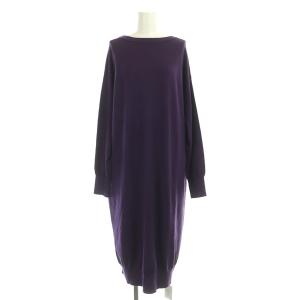 BEAUTY&YOUTH UNITED ARROWS H ニットワンピース バックV ロング 長袖 ウール混 紫 パープル