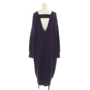 BEAUTY&YOUTH UNITED ARROWS H ニットワンピース バックV ロング 長袖 ウール混 紫 パープル