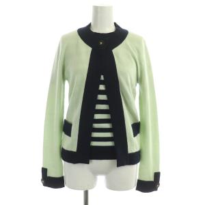 BOUTIQUE ヴィンテージ アンサンブルニット ボーダー カシミア 36 ネイビー