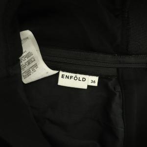 ENFOLD テーパードパンツ タック ストレッチ 36 黒 ブラック