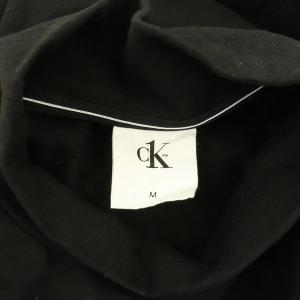 Calvin Klein トレーナー スウェット カットソー ハイネック 長袖 刺繍 ワッペン M 黒 ブラック
