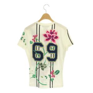 Christian Dior BOUTIQUE Tシャツ カットソー 半袖 ユニフォーム風 刺繍 パイル F38 白 ホワイト