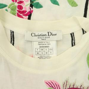 Christian Dior BOUTIQUE Tシャツ カットソー 半袖 ユニフォーム風 刺繍 パイル F38 白 ホワイト