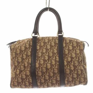 Christian Dior ボストンバッグ ミニ キャンバス トロッター 茶