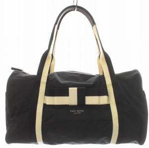 ボストンバッグ リボン ナイロン 黒 ブラック