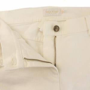 VALENTINO ホワイトデニムパンツ ジーンズ Gパン ジーパン レース ジップフライ 40 L 白