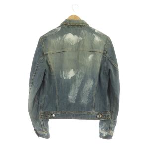 DOLCE&GABBANA デニムジャケット Gジャン ジージャン ペイント ダメージ加工 イタリア製 48 青 ブルー