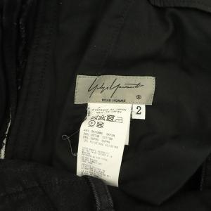 Yohji Yamamoto POUR HOMME ジョッパーズパンツ テーパード ストレッチ ジップ デニム 2 黒 ブラック