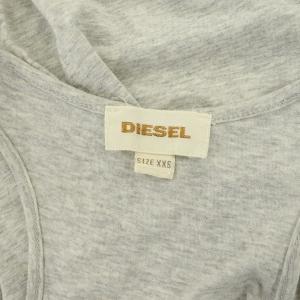 DIESEL タンクトップ ロング ロングタンク ワンピース ノースリーブ カットソー プリント カットオフ XXS グレー