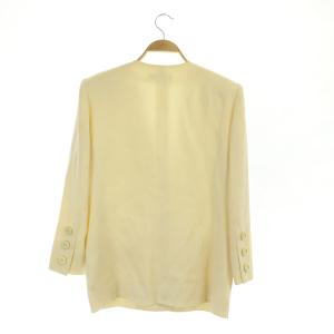 GIVENCHY ノーカラージャケット 3B 総裏地 ヴィンテージ 10 アイボリー