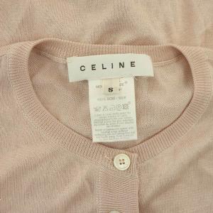 CELINE カーディガン 長袖 ニット シルク クルーネック ラメ S ピンク