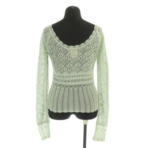 Christian Dior BOUTIQUE ニット カットソー 長袖 Uネック イタリア製 S ミントグリーン