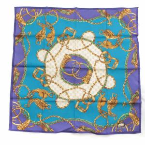 スカーフ ラッパ 青 ブルー