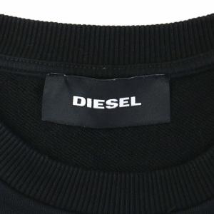 DIESEL トレーナー スウェット 長袖 プルオーバー ドッキング ロゴ プリント S 黒 ブラック