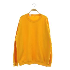 CREWNECK SWEARTSHIRT スウェットシャツ トレーナー 長袖 裏起毛 パッチ 38 黄 イエロー