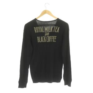 WACKO MARIA ロンT Tシャツ 長袖 カットソー Vネック カシミア混 M 黒 ブラック