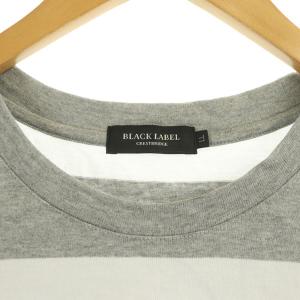 BLACK LABEL CRESTBRIDGE Tシャツ カットソー 半袖 ボーダー クルーネック コットン LL 青 ブルー グレー