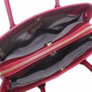 FURLA ハンドバッグ レザー マグネット ファスナー ロゴ 赤 レッド