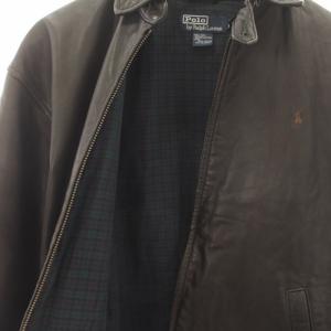 POLO RALPH LAUREN レザージャケット ポニー ジップアップ ダークブラウン