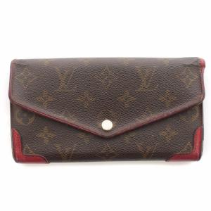 二つ折り長財布 ウォレット ポルトフォイユ・サラレティーロ モノグラム 茶 ブラウン 赤 レッド M61184