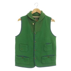 ベスト スウェット ニット 裏起毛 L 緑 グリーン