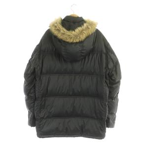 adidas ダウンジャケット ジップアップ フード フェイクファー XO 黒 ブラック