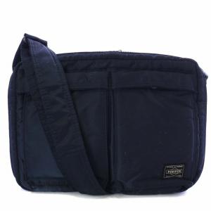 ショルダーバック タンカー ナイロン ファスナー ロゴ 紺 ネイビー