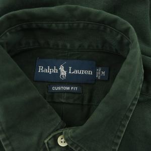 RALPH LAUREN ボタンダウンシャツ 長袖 デニム生地 M 緑 グリーン