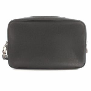 LOUIS VUITTON TAIGA ポシェットカサイ セカンドバッグ クラッチバッグ レザー ブラック M33424