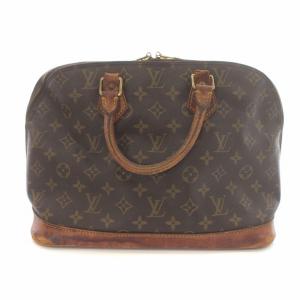 LOUIS VUITTON アルマ モノグラム ハンドバッグ レザー 茶 ブラウン M51130