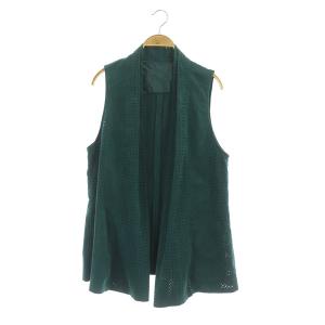 ジレベスト フェイクスエード パンチング 9 緑 グリーン