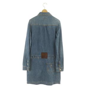 ARMANI JEANS デニムワンピース ミニ 長袖 ストレッチ USA 4 青 ブルー