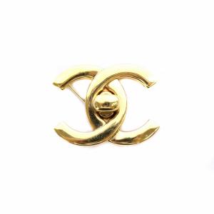 CHANEL ヴィンテージ ブローチ アクセサリー 96P 刻印 ココマーク ターンロック ゴールド色