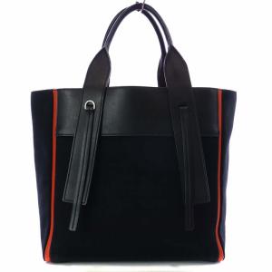PRADA ウーヴェルチュール ミディアム トートバッグ 2WAY キャンバス レザー ロゴ ブラック
