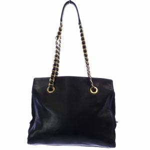 PRADA B4328 NAPPA CATENA ショルダー バッグ レザー チェーン ロゴ型押し ブラック