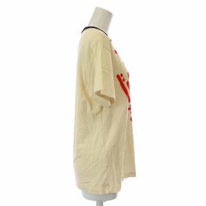 LOUIS VUITTON 20SS Tシャツ カットソー 半袖 クルーネック ロゴ M アイボリー レッド