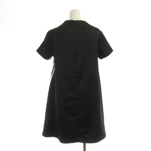 adidas ワンピース ミニ 半袖 ロゴ刺繍 サテン 3ストライプス S 黒 ブラック