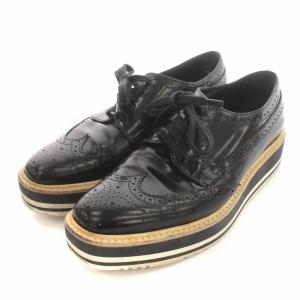 ドレスシューズ レザー 厚底 ウィングチップ 24.5cm ブラック