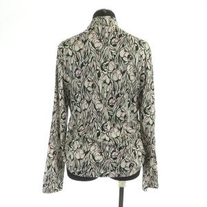 Leilian カットソー 長袖 ハイネック 総柄 シャーリング 9 ピンク