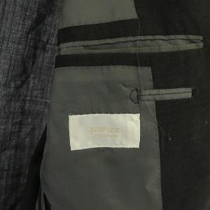 EDIFICE テーラードジャケット 3B 背抜き ウール混 48 チャコールグレー