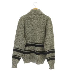 TENDERLOIN ニット セーター 長袖 ショールカラー ウール S 黒 ブラック グレー