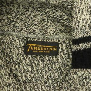 TENDERLOIN ニット セーター 長袖 ショールカラー ウール S 黒 ブラック グレー