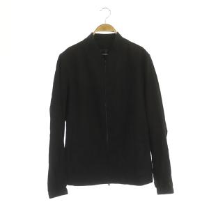 20SS ブルゾン ジャケット ジップアップ リネン混 S 黒 ブラック