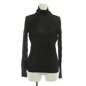 PERMANENTE ニット カットソー 長袖 ハイネック シースルー 黒 ブラック