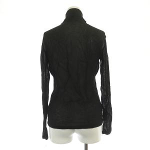 ISSEY MIYAKE PERMANENTE ニット カットソー 長袖 ハイネック シースルー 黒 ブラック