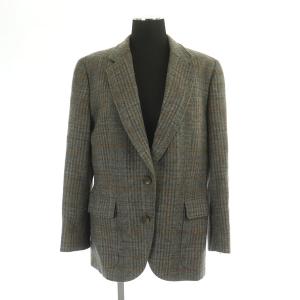 Brooks Brothers スーツ セットアップ上下 テーラードジャケット スカート ロング チェック ツイード ウール 11A3 グレー