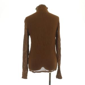 ISSEY MIYAKE PERMANENTE ニット カットソー 長袖 ハイネック シースルー 茶 ブラウン