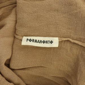 ISSEY MIYAKE PERMANENTE ニット カットソー 長袖 ハイネック ストレッチ 茶 ブラウン