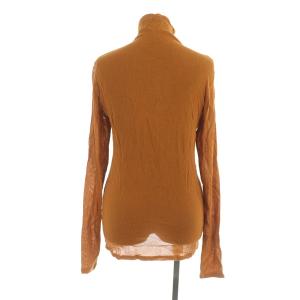 ISSEY MIYAKE PERMANENTE ニット カットソー 長袖 ハイネック ストレッチ オレンジ